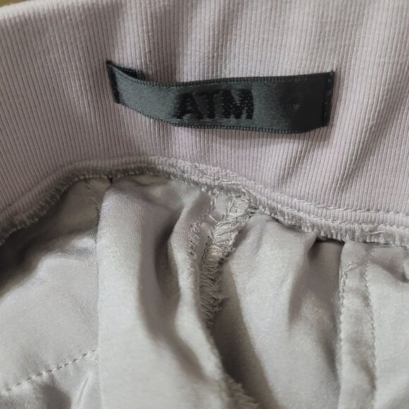 ATM Anthony Thomas Mellilo Silk Joggers Pants L Gray FLAW - Picture 8 of 10